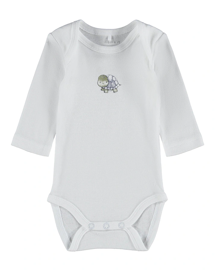Langarm-Body NBFBODY – TURTLE 3er-Pack in grün/weiß