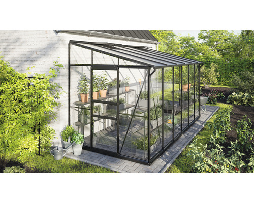 Vitavia Ida 7800 kas, enkelvoudig veiligheidsglas/holle kamerpanelen, 386,5 x 201,4 cm, zwart