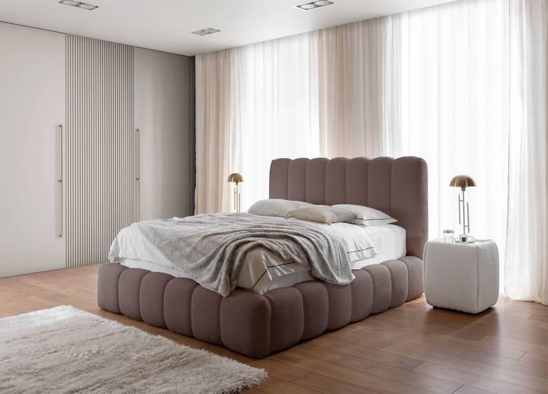 NADUVI Collection Bedframe Chloe bouclé met opbergvak