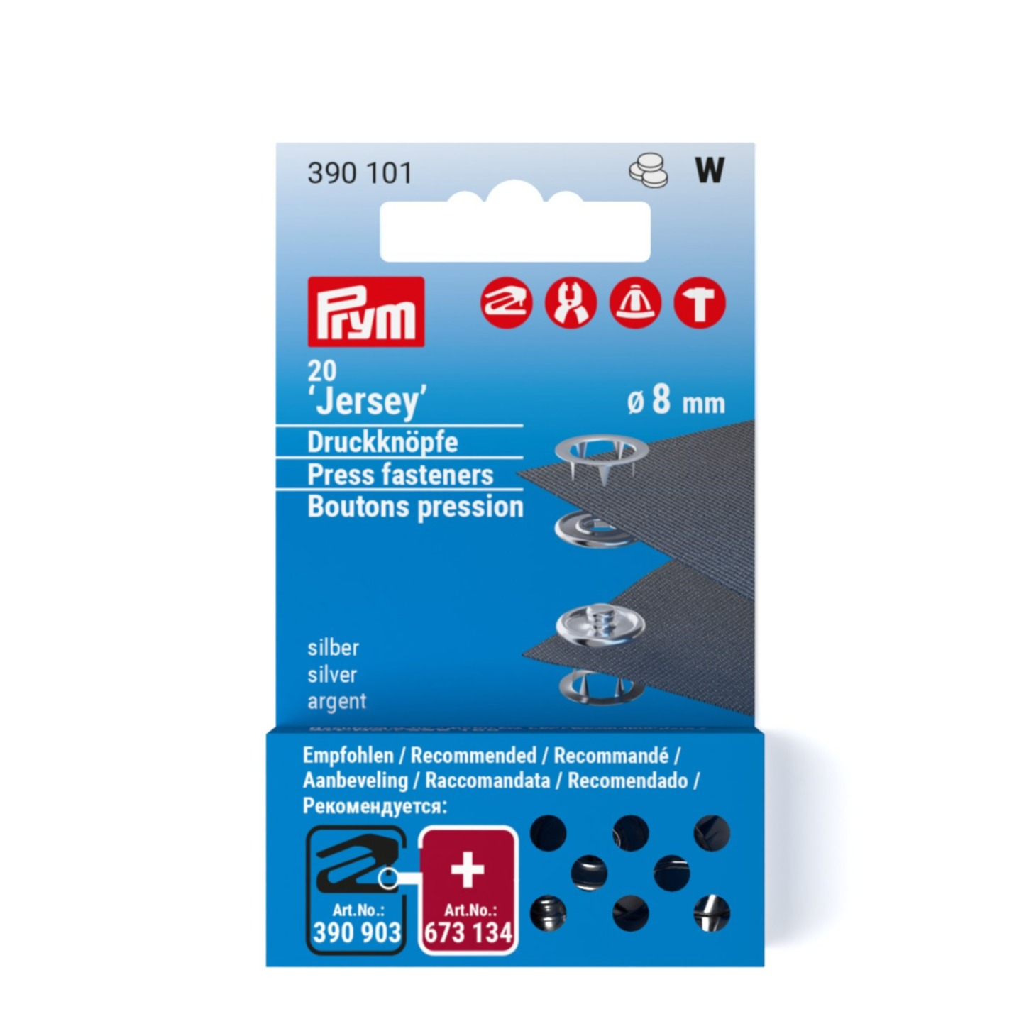 (20er Set) Ø8mm Metall Jersey Druckknöpfe DIY Mercerie Zubehör (390101) - Silber