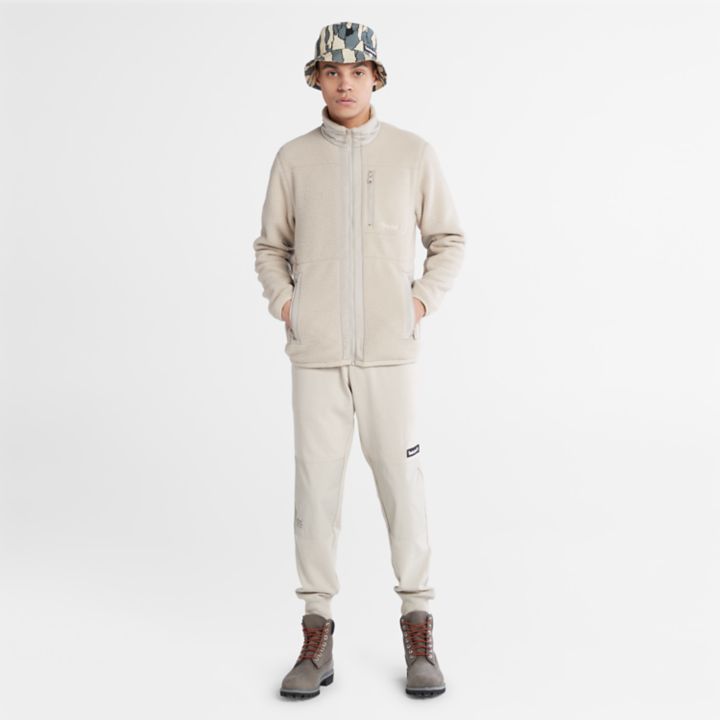 Fleece de pelo alto para homem na cor bege.