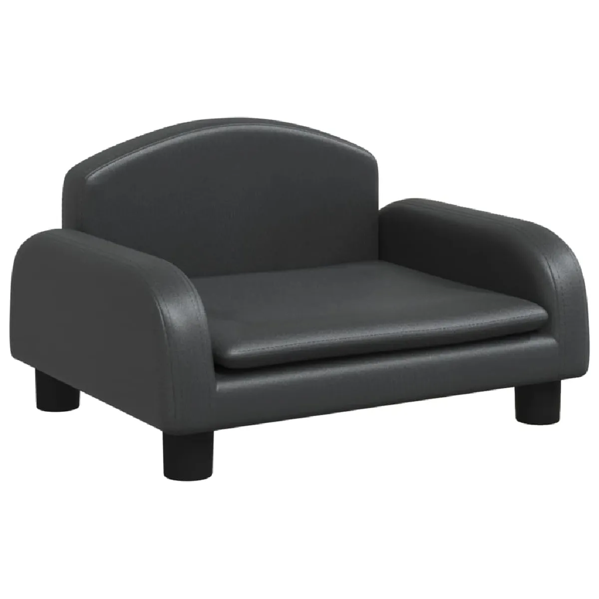 vidaXL Canapé Enfant Noir Similicuir