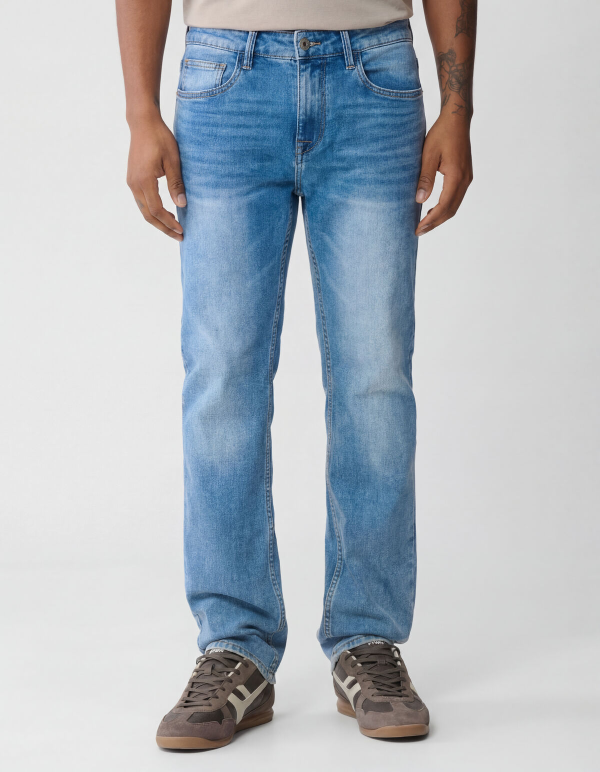 Slim Straight Fit Jeans Mediumstone L34