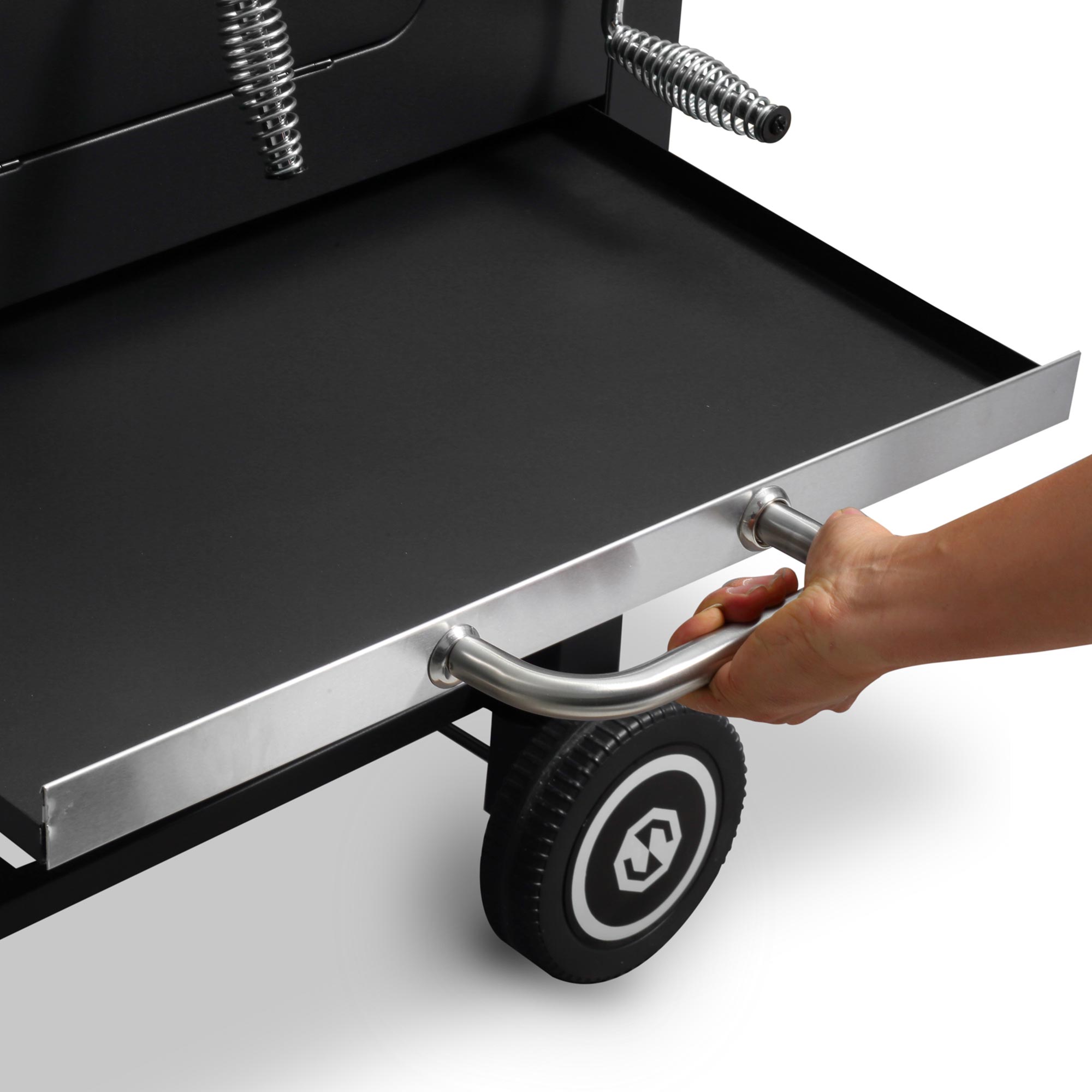 Strattore Holzkohlegrill / quadratischer BBQ XL Grillwagen aus Eisen
