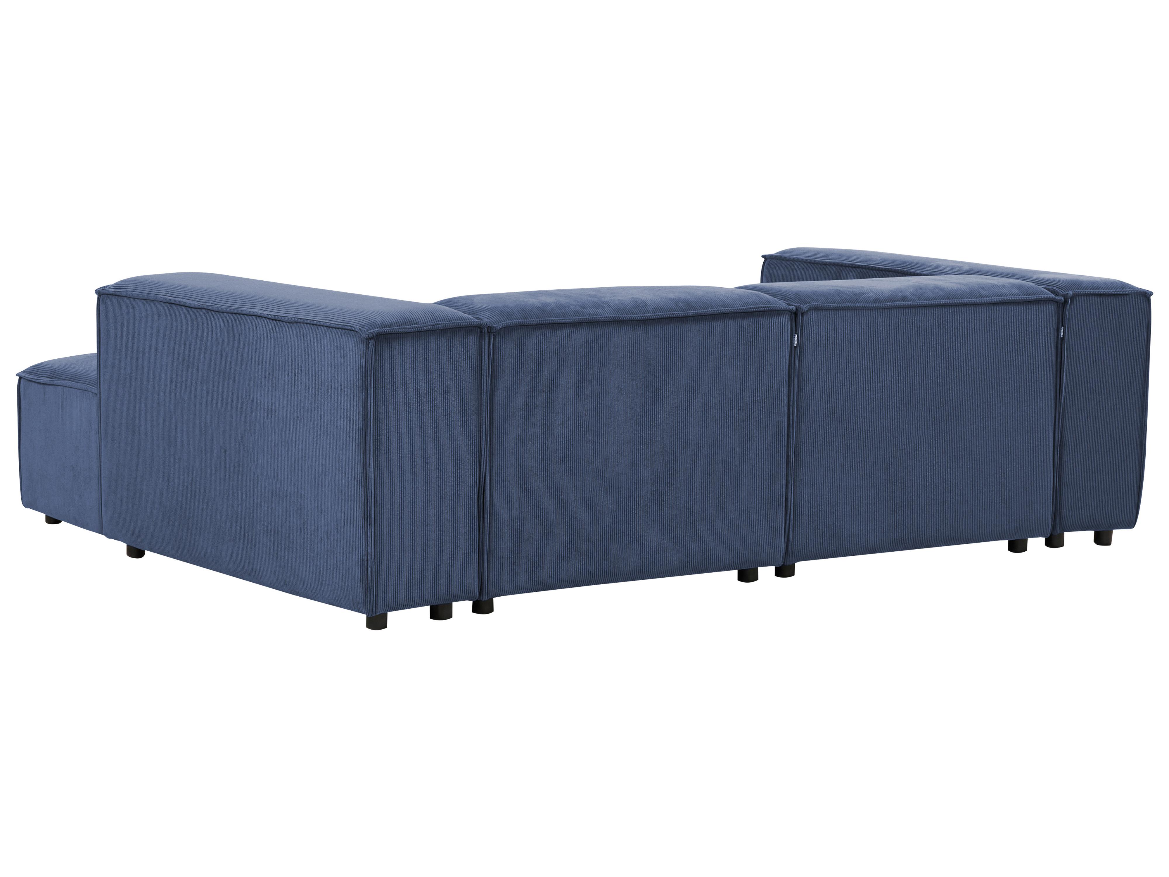 Modulaire hoekbank 3-zits ARDAL Corduroy Donkerblauw met ottomaan linkszijdig