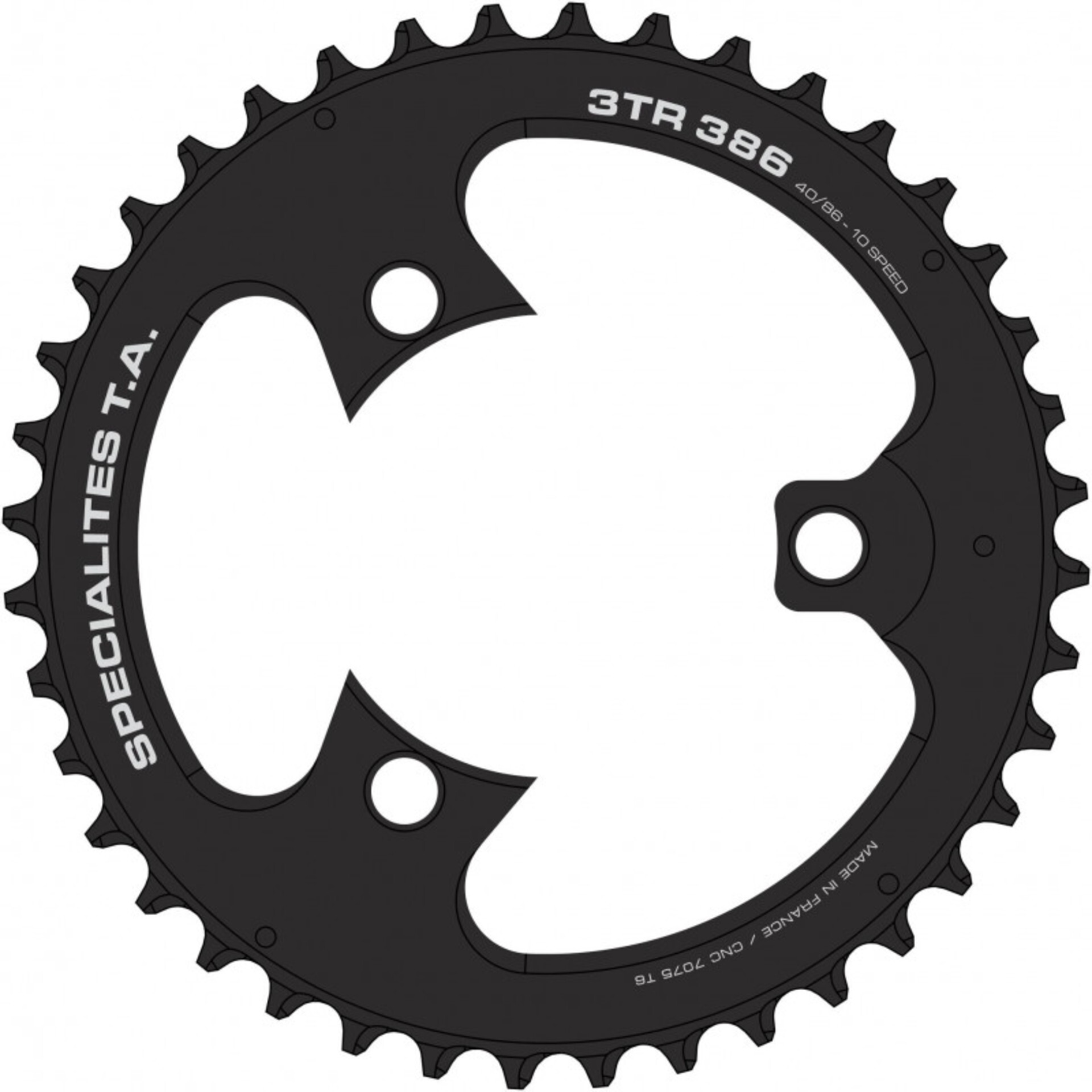 TA Specialites 3TR Kettingblad Buiten 10-Speed 86MM steek FSA 386 Zwart