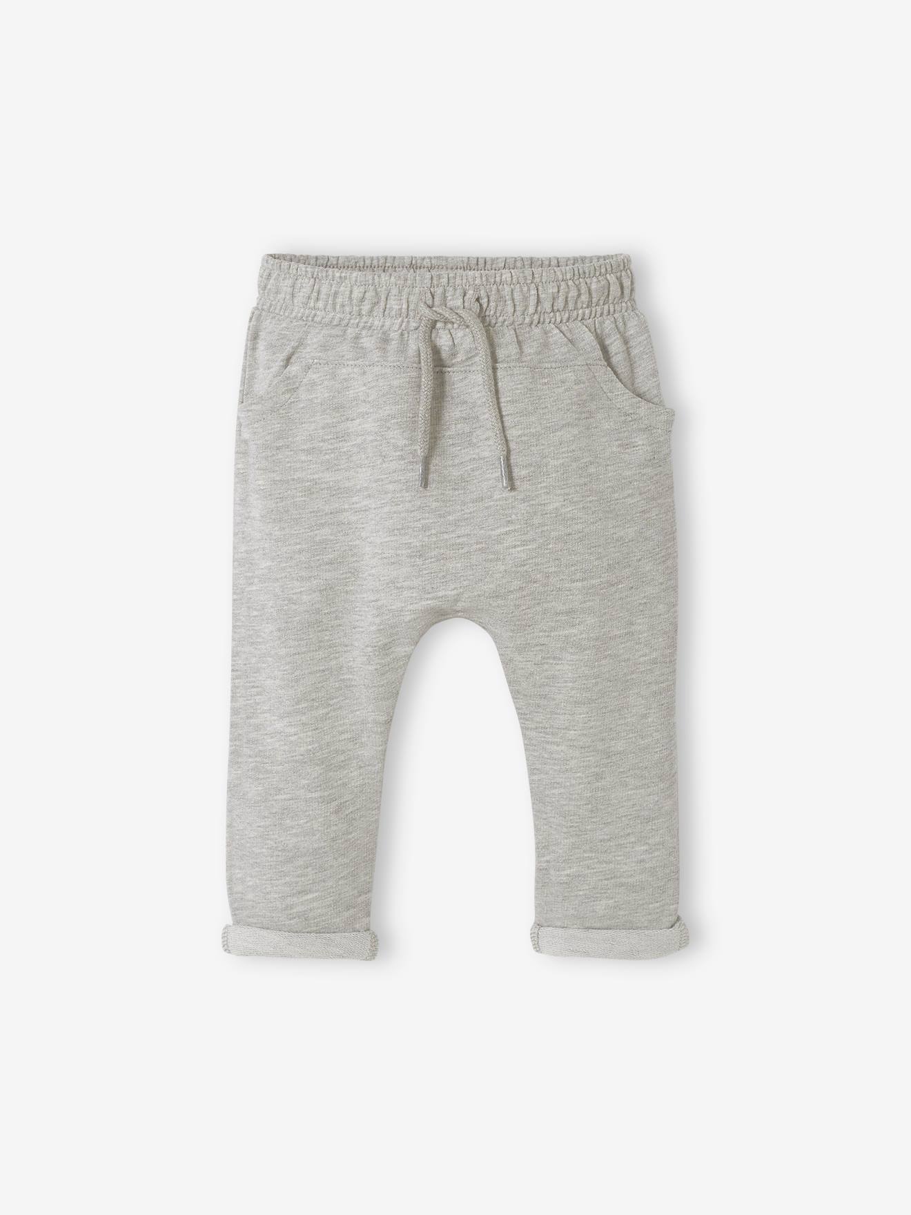Calça de lã lisa bege claro para bebê menino
