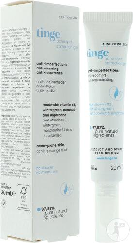 Tinge Gel De Correction Des Taches D'Acné Tube Avec Canule 20ml