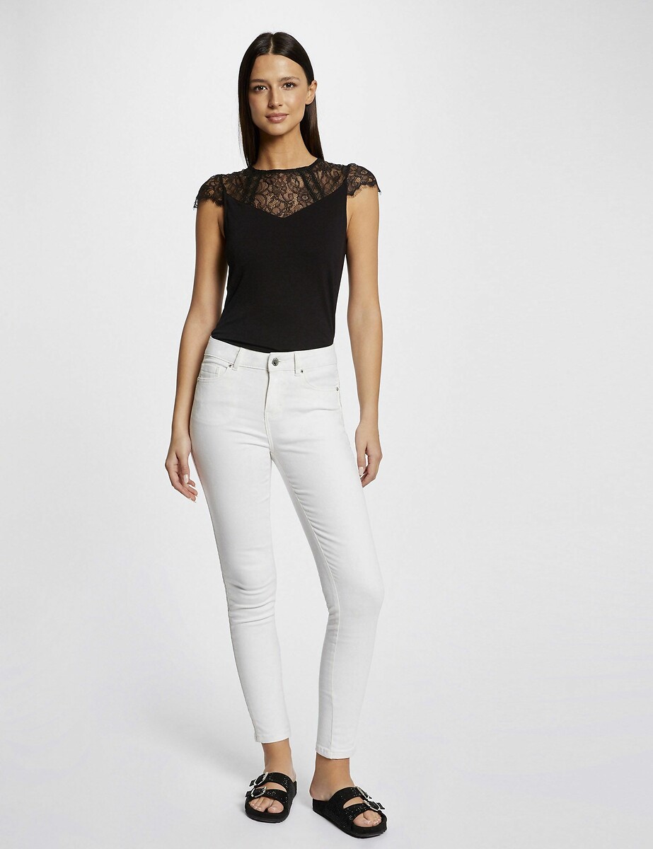 MORGAN<br>Camiseta com gola redonda e mangas curtas