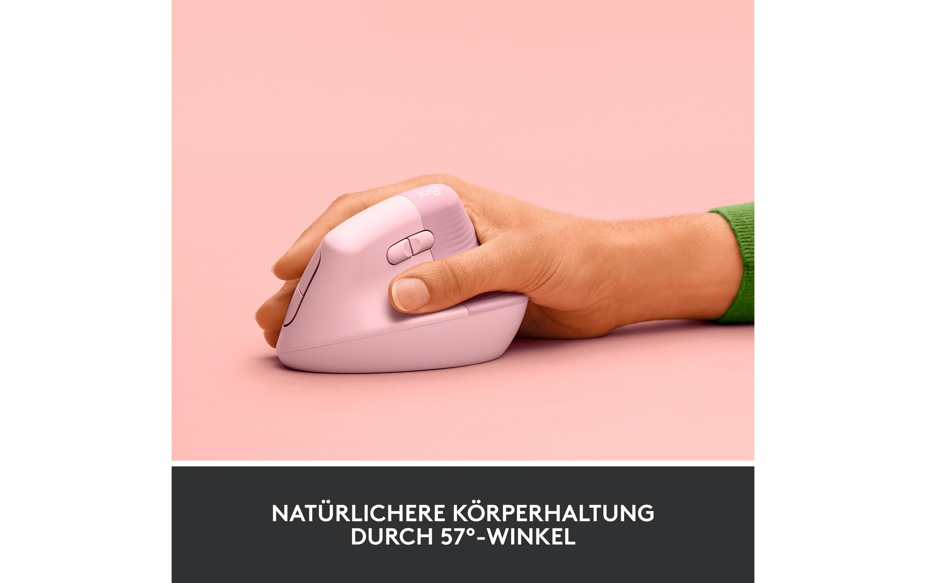 Ergonomische Maus Lift RoseKomfortable ergonomische Maus mit vertikalem Design für kleine bis mittelgrosse Hände