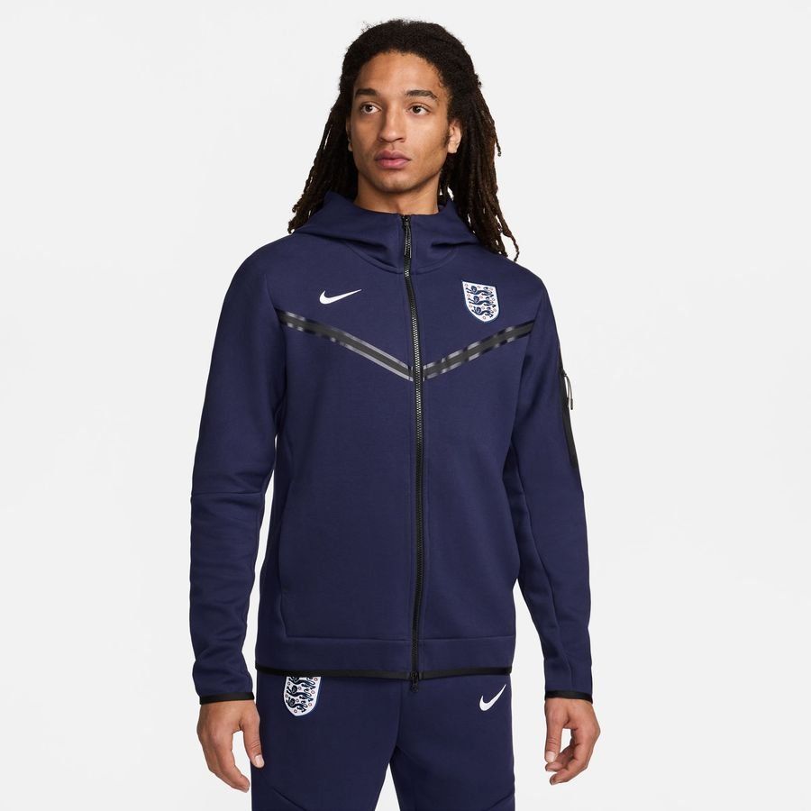 Angleterre Sweat à Capuche NSW Tech Fleece FZ - Purple Ink/Blanc