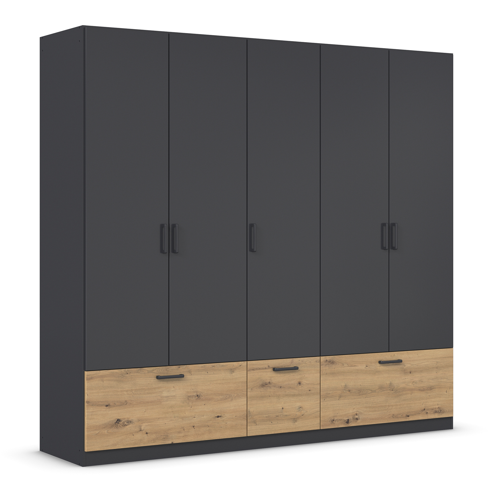 Drehtürenschrank - grau-metallic-Artisan Eiche - 226 cm