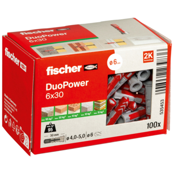 Fischer Universeelplug DuoPower 6x30mm 100 stuks