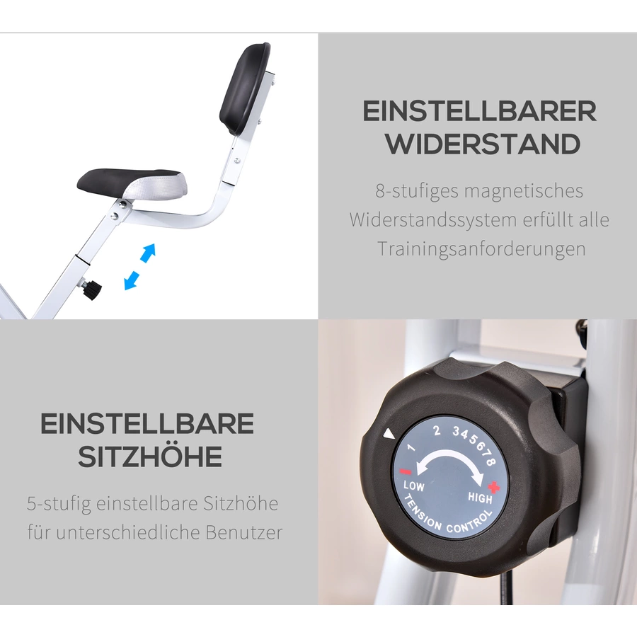 HOMCOM Fahrradtrainer mit Magnetwiderstand rotweiß