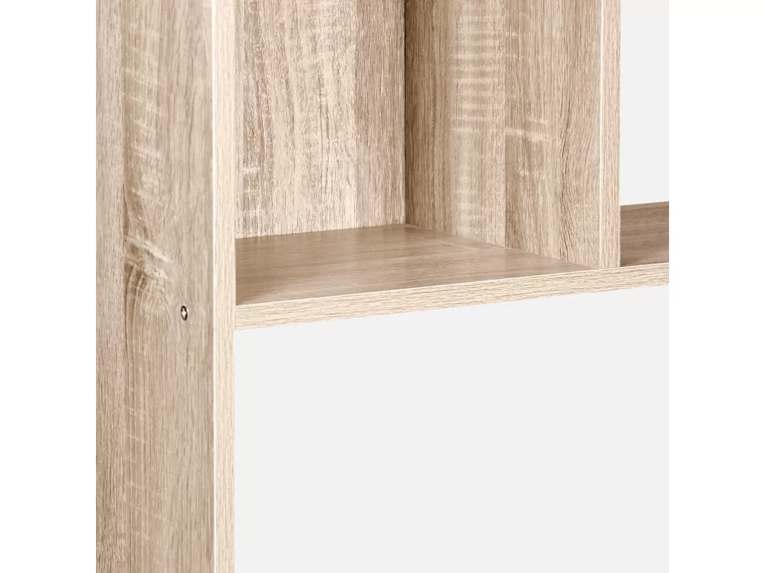 Bibliothèque design asymétrique – Pieter – 5 étagères. 10 compartiments de rangement. 83x23x173cm