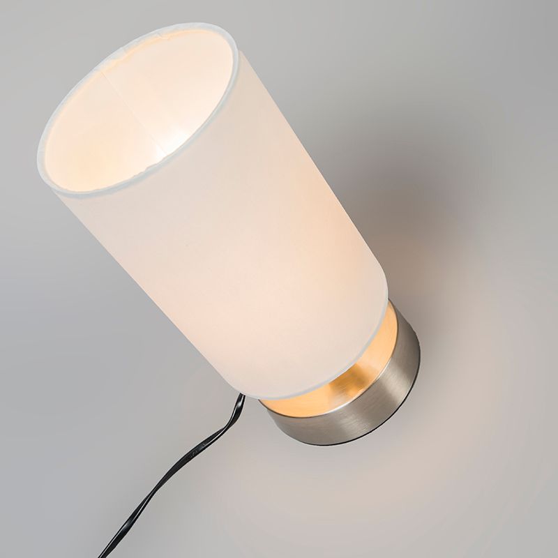 Moderne tafellamp wit rond 12 cm - Milo 2
