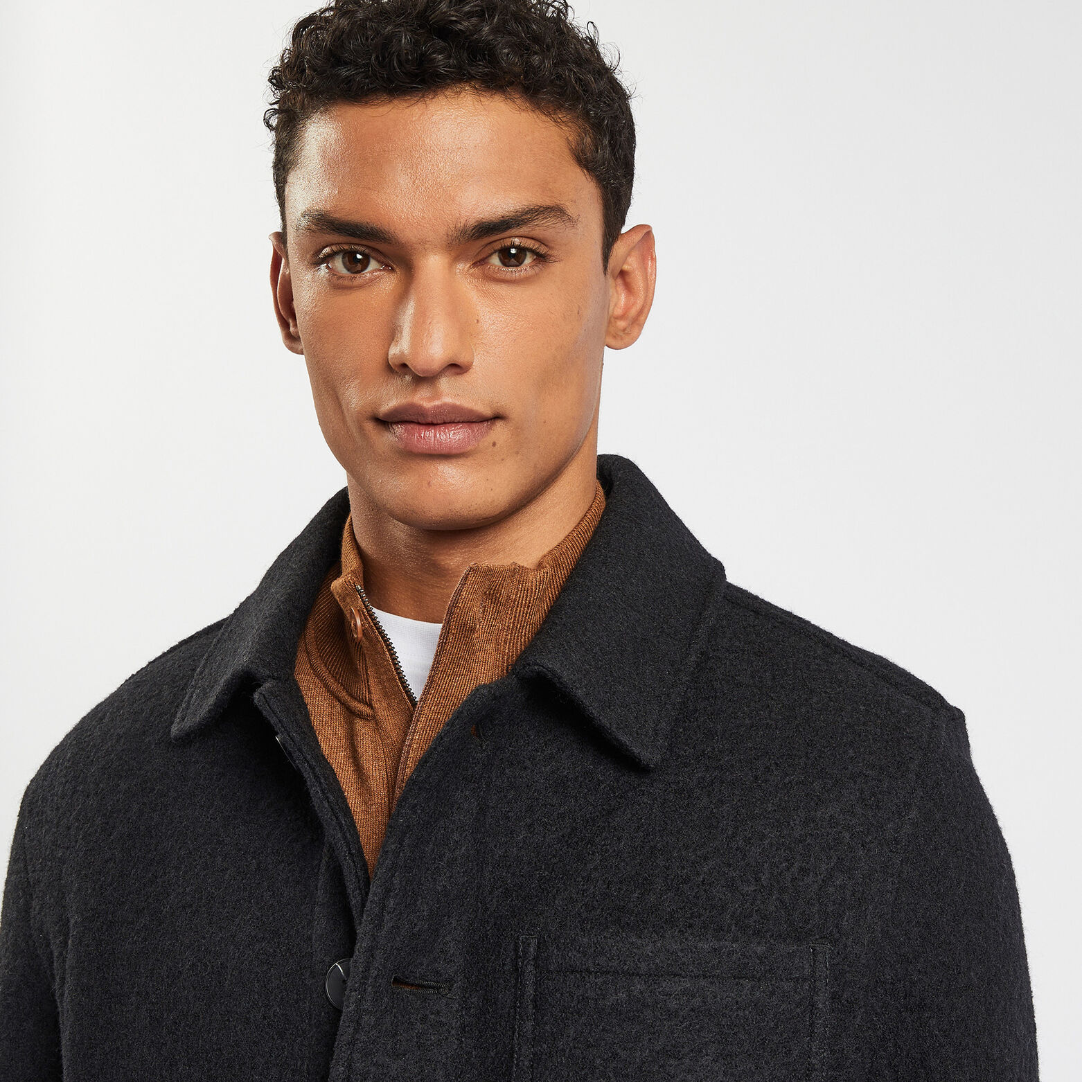 Veste 3 poches en laine Noir