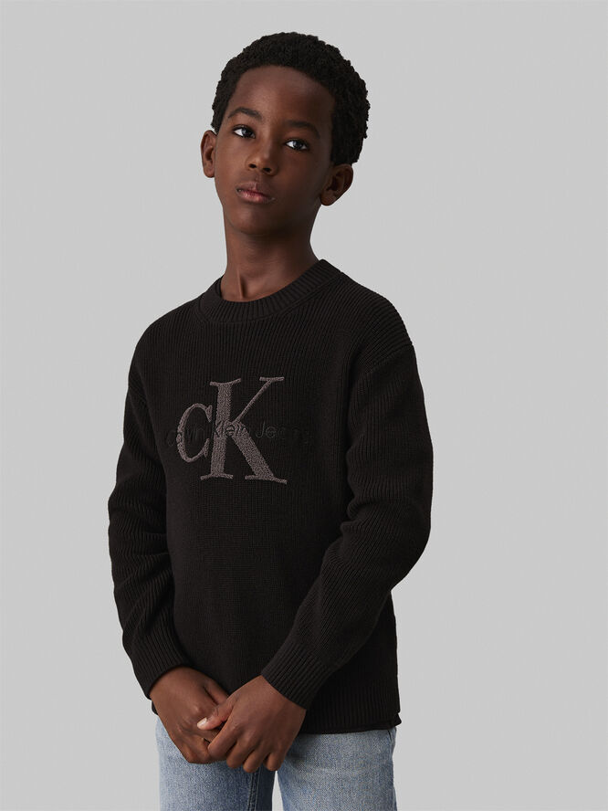 Calvin Klein TOWELLING CK STITCH SWEATER Ck black