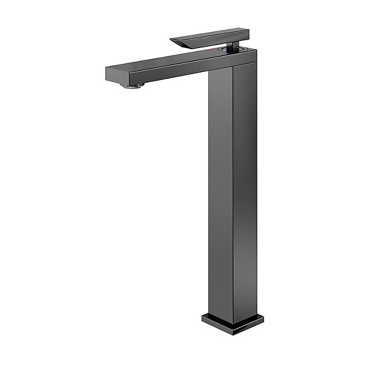 Mitigeur de lavabo XL H.30,7 cm, gun metal, GoodHome Kolima