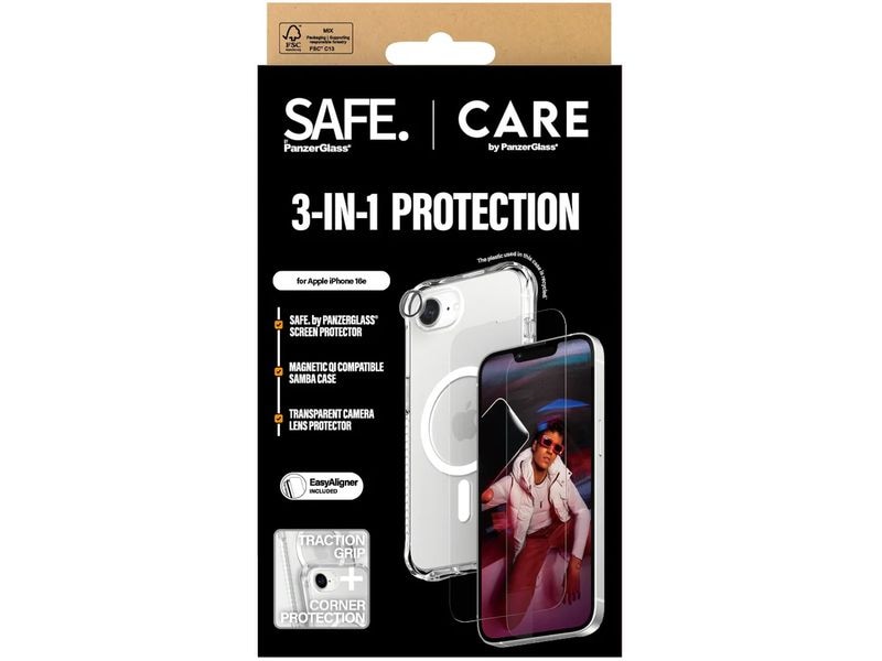 CARE by PanzerGlass Fashion 3-in-1 iPhone 16e Schutz-Paket für iPhone 16e