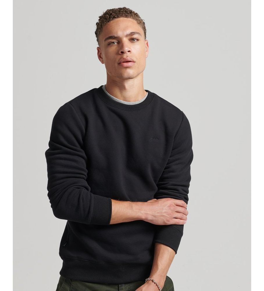 Moletom Superdry Essential Logo com gola redonda - Preto
