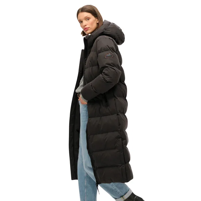 Superdry Microfibre Hooded Longline Puffer Winterjas Dames