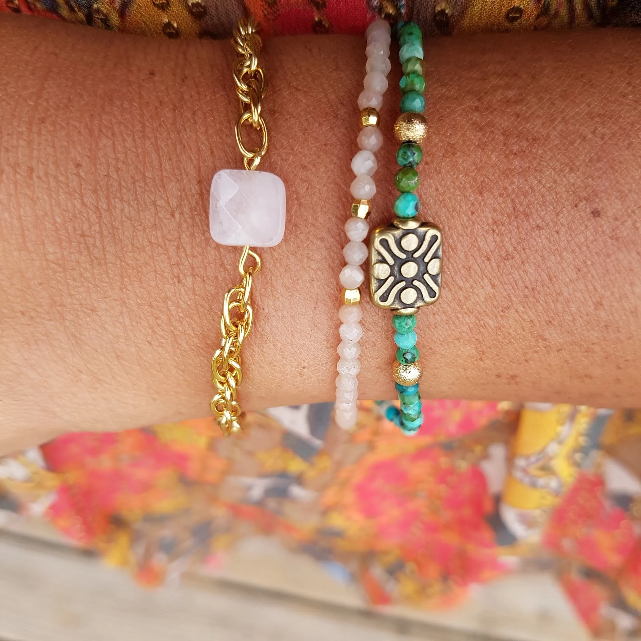 BEATRICE - Bracelet pierre de soleil | Bleu