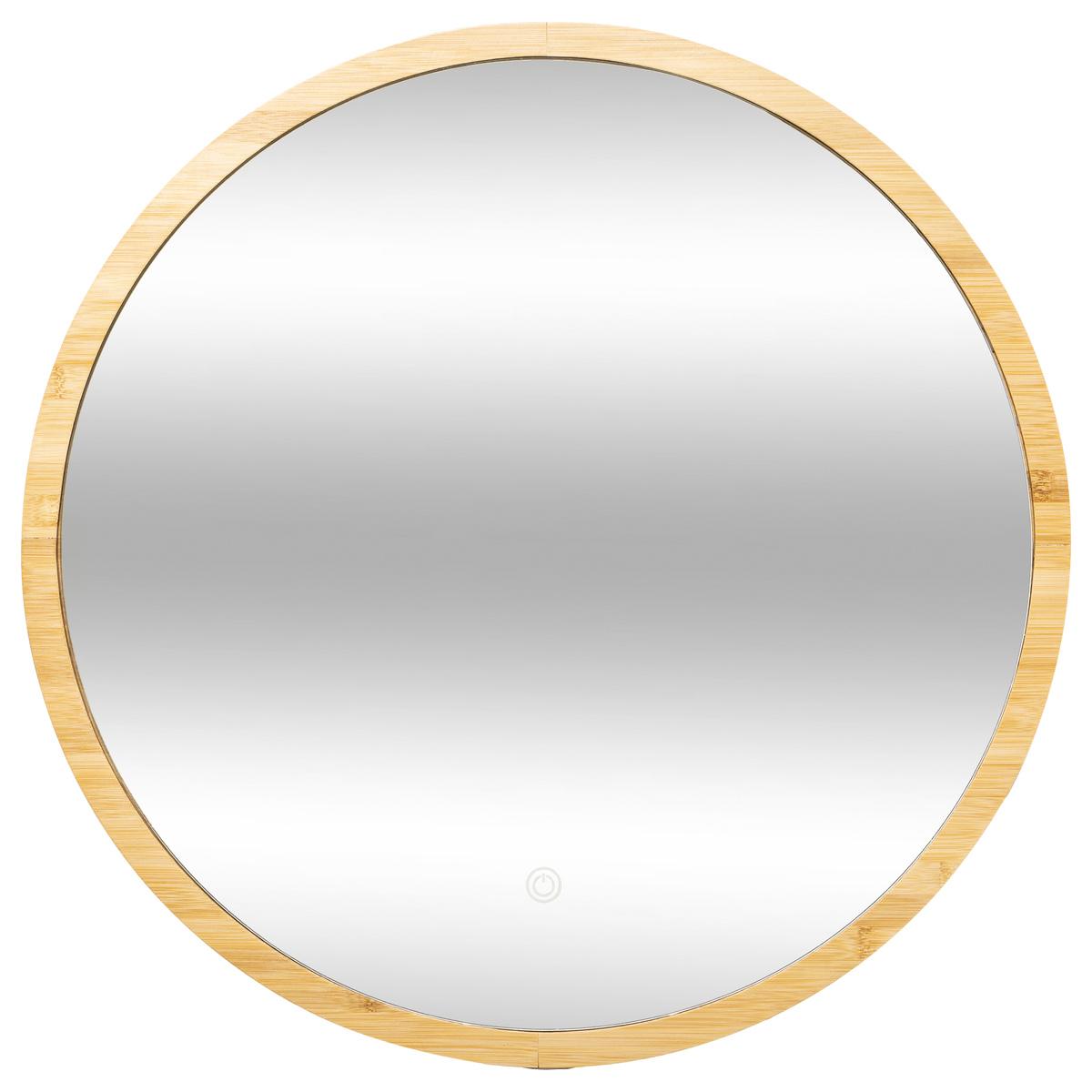MIROIR MURAL LED ROND BAMBOU D.57CM