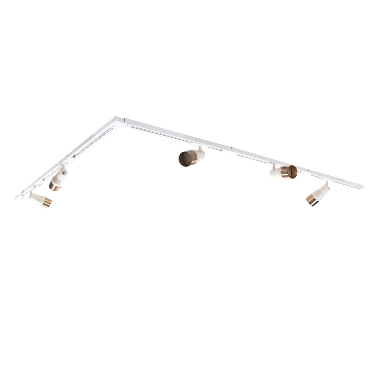 Modern railsysteem met 5 spots beige met goud 1-fase - Iconic Kohua