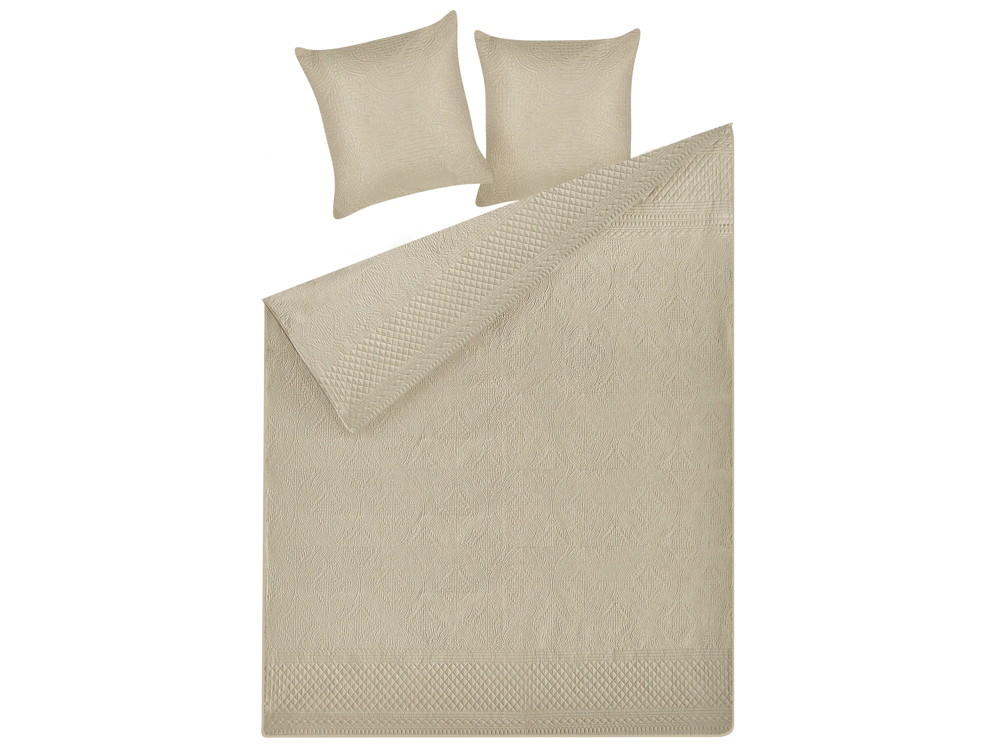 Sprei met kussens SHUSH 160 x 220 cm Taupe
