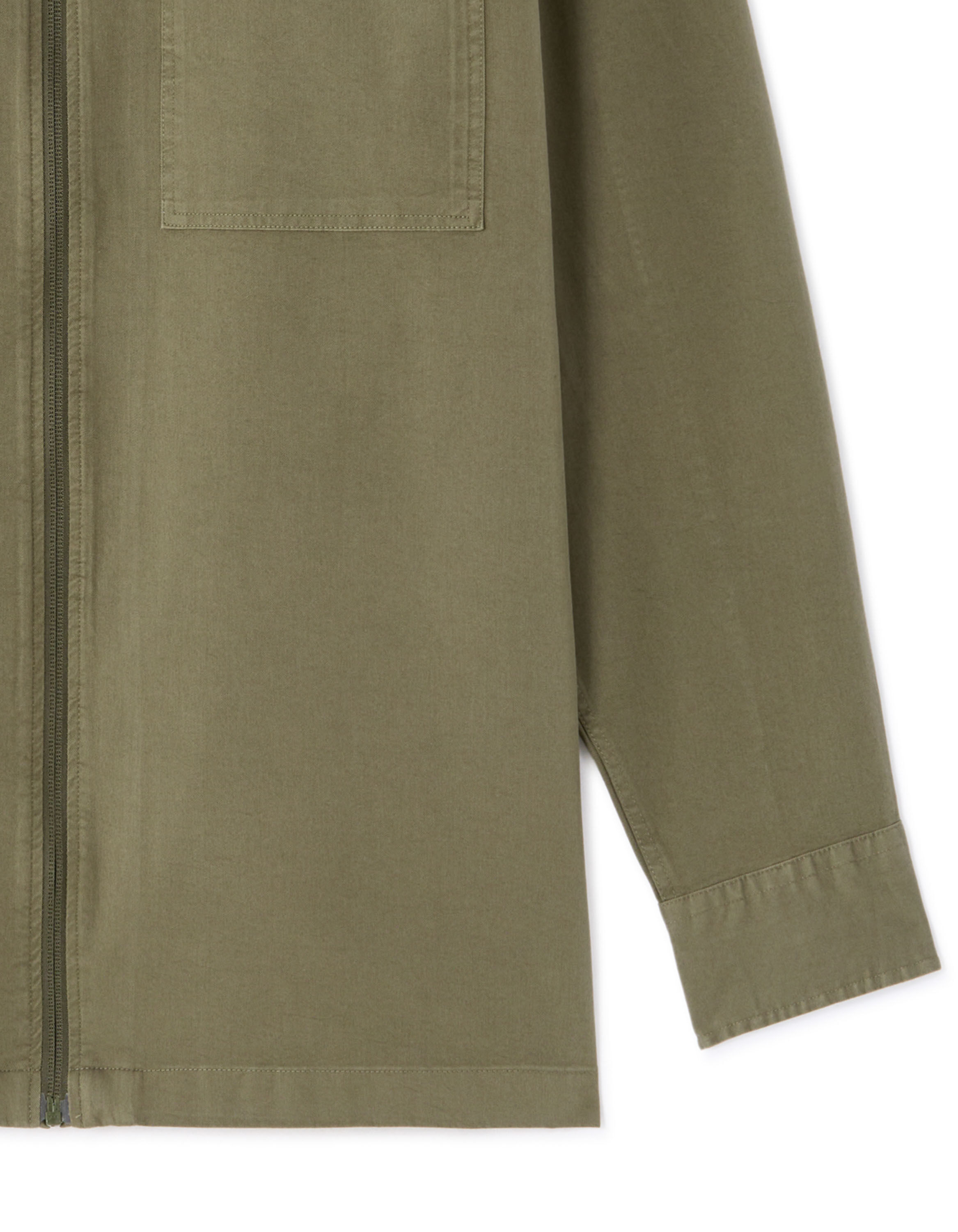 Surchemise overshirt zippée unie - vert