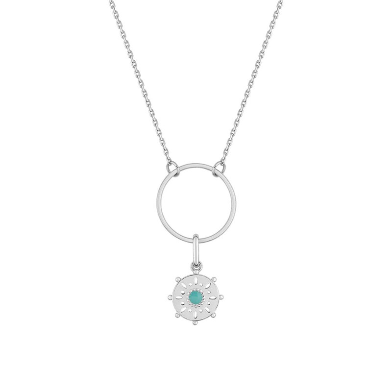 Collier Femme - turquoise - Argent 925 - Longueur : 42 cm