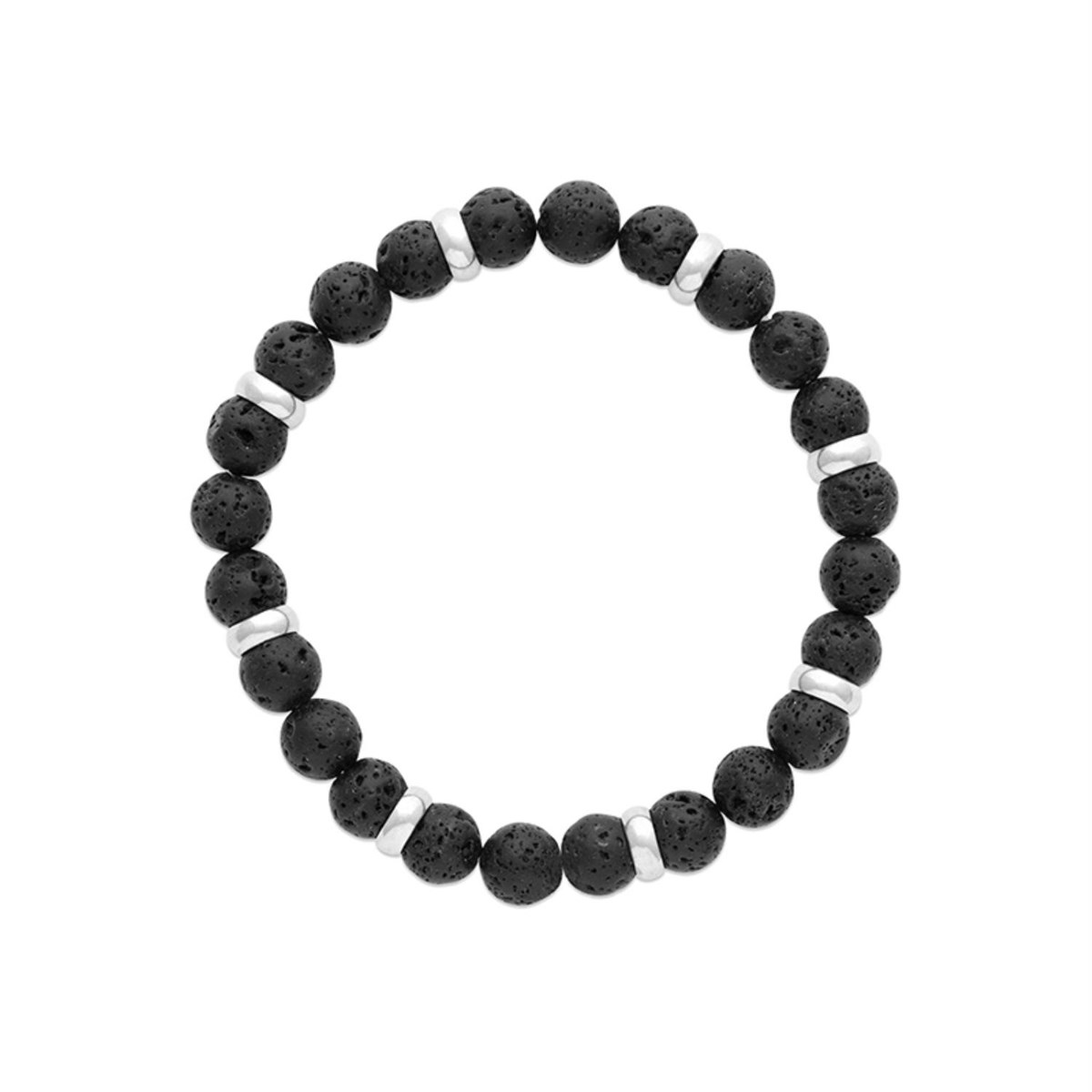 Bracelet Pierre de Lave pierres naturelles Acier