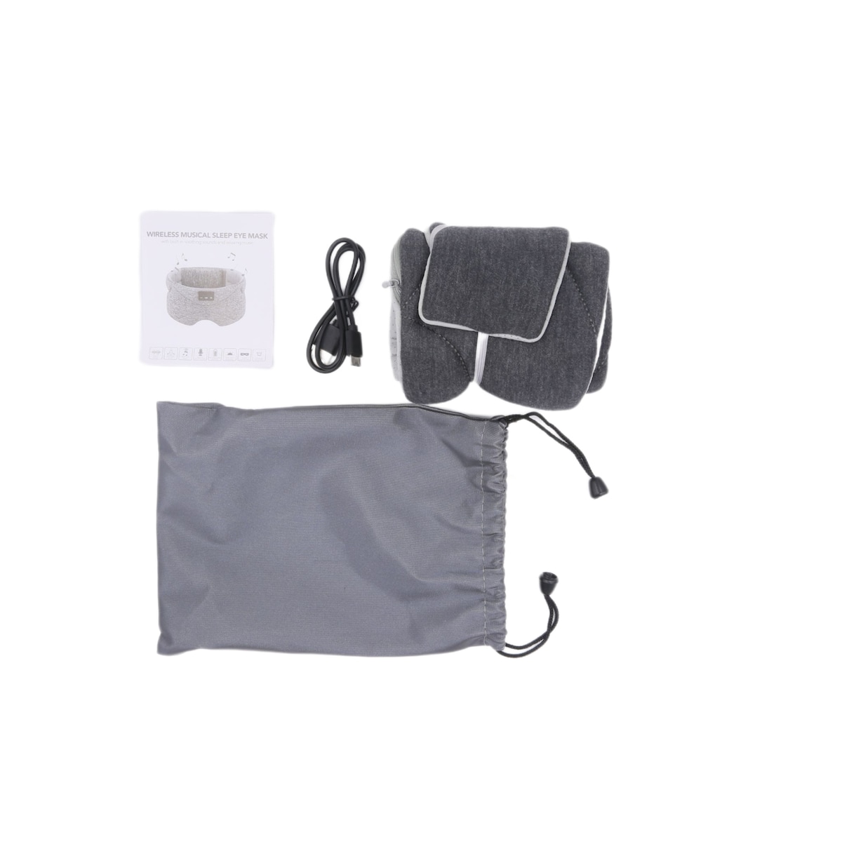 Bluetooth Sleep Eye Mask med hvit støy Sort