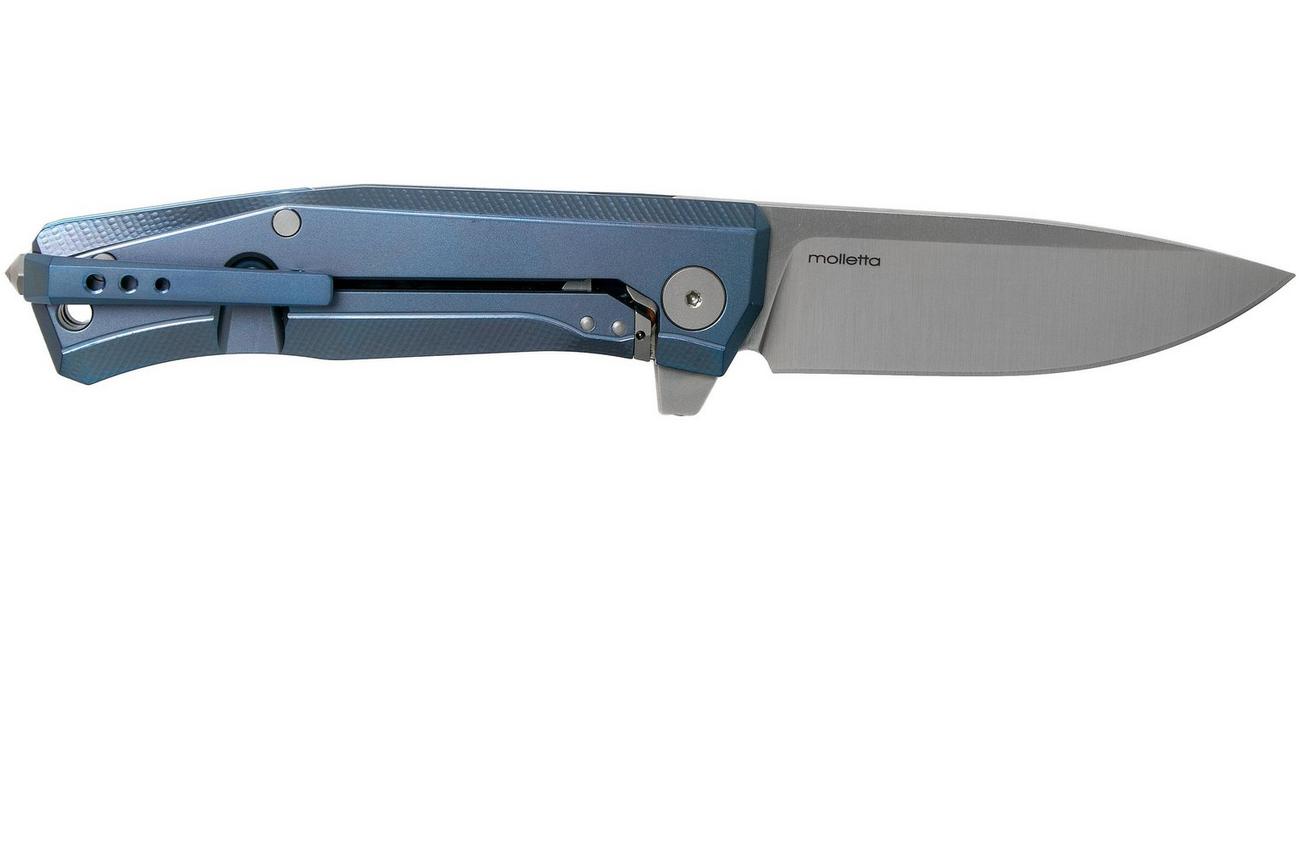 LionSteel Myto MT01-BL Blue Titanium zakmes, Molletta design