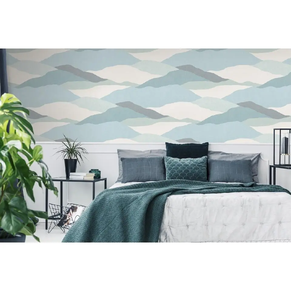 Dutch Wallcoverings - Arty Abstract hills blauw - 0,53x10,05m