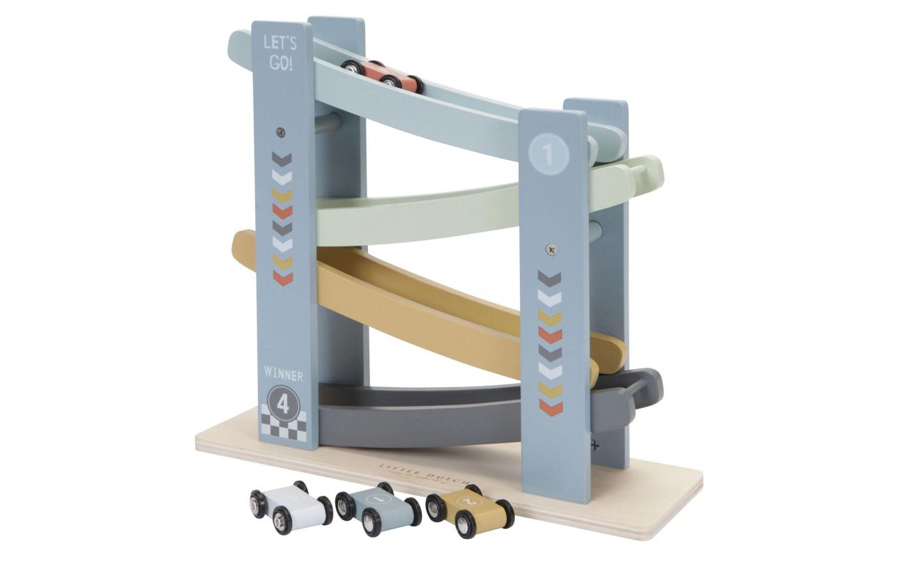 Little Dutch Houten Rollerbaan Cars met 4 auto's b