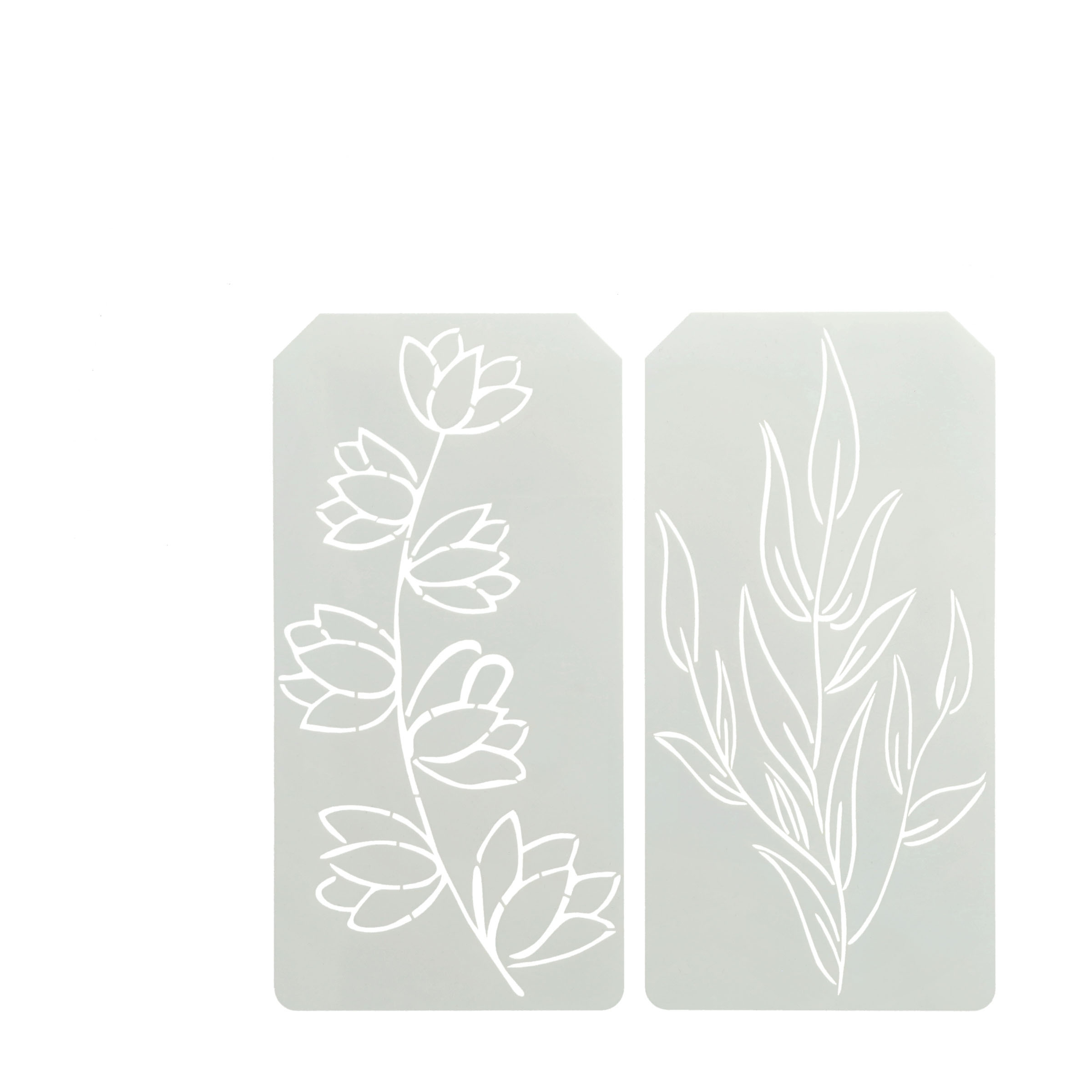 (12er Set) 25x12.5cm Zeichen Schablonen Wiederverwendbare DIY Mal Vorlagen - Pflanzen