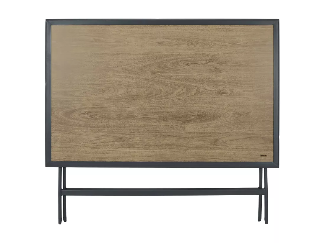 Table Metal Effet Bois Barcelone 110x70