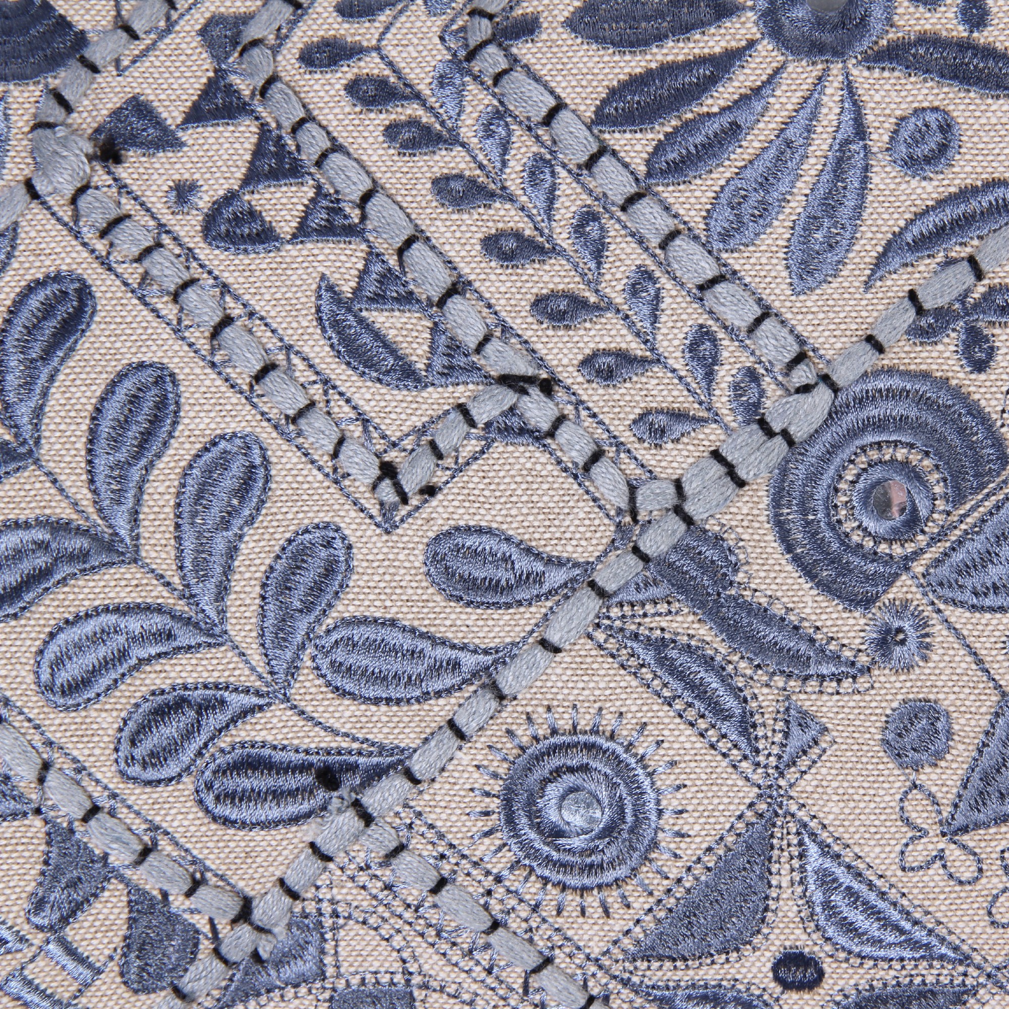 Langkissen 'Farnham', beige, blau, T 35 cm, B 80 cm von fischer's lagerhaus