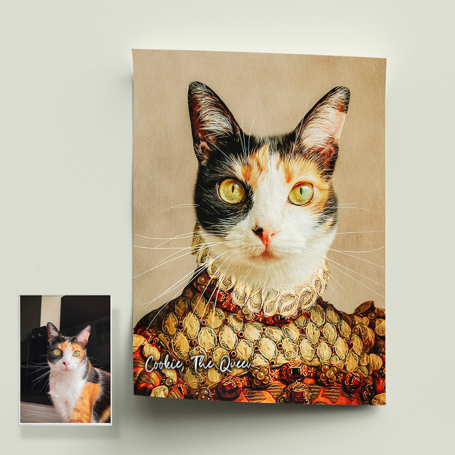 Retrato personalizado do seu animal de estimação em tela - Duquesa