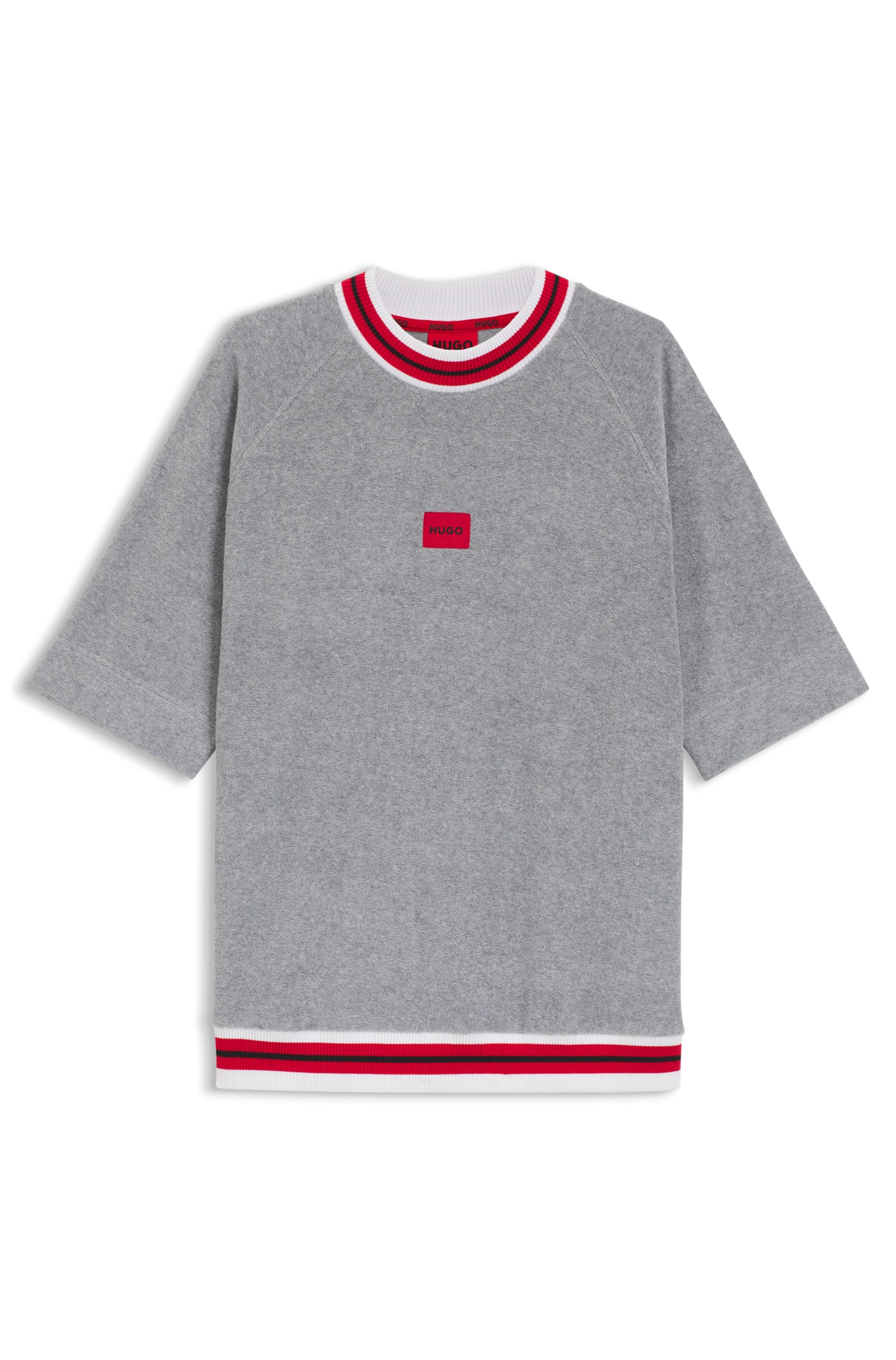 HUGO Underwear Sweatshirt »JAXON«, kontrastfarbene Details, relaxed fit, kurze Ärmel