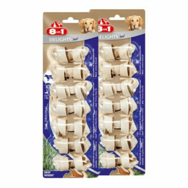 Os à mâcher pour chien saveur boeuf 8 in 1 Delights