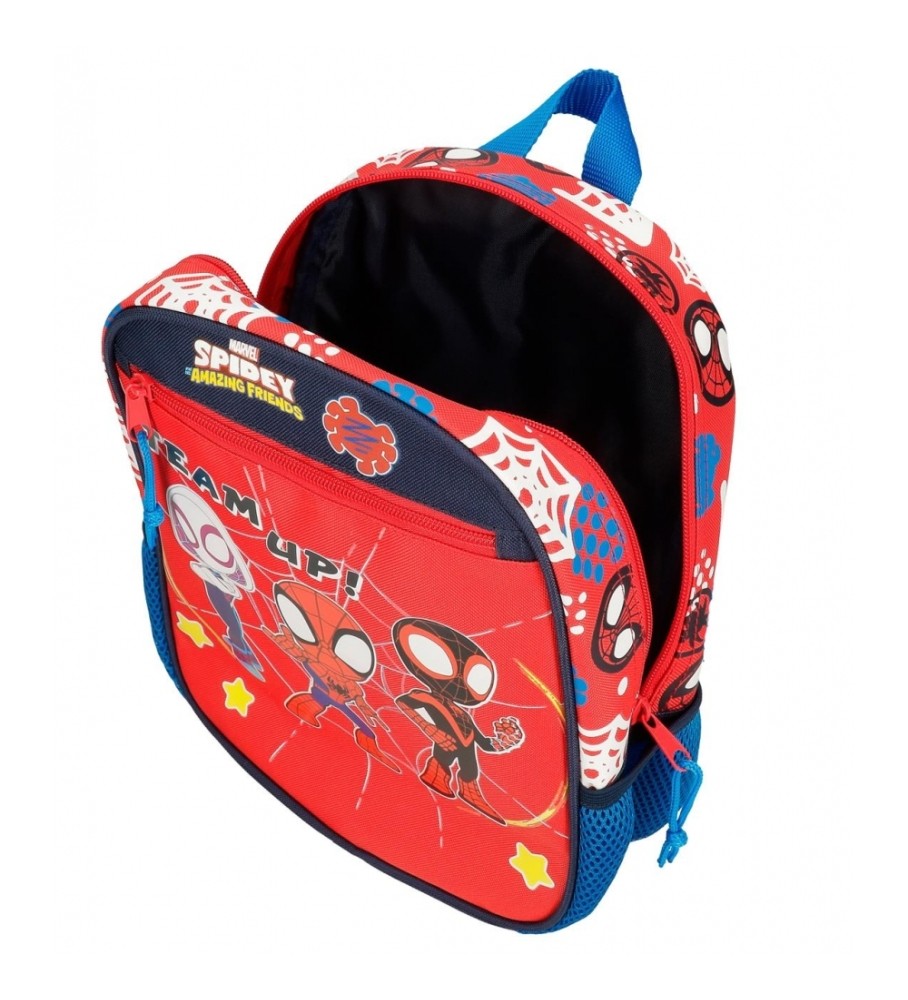 Mochila pré-escolar Joumma Bags Spidey and Friends de 28 cm com rodas vermelhas