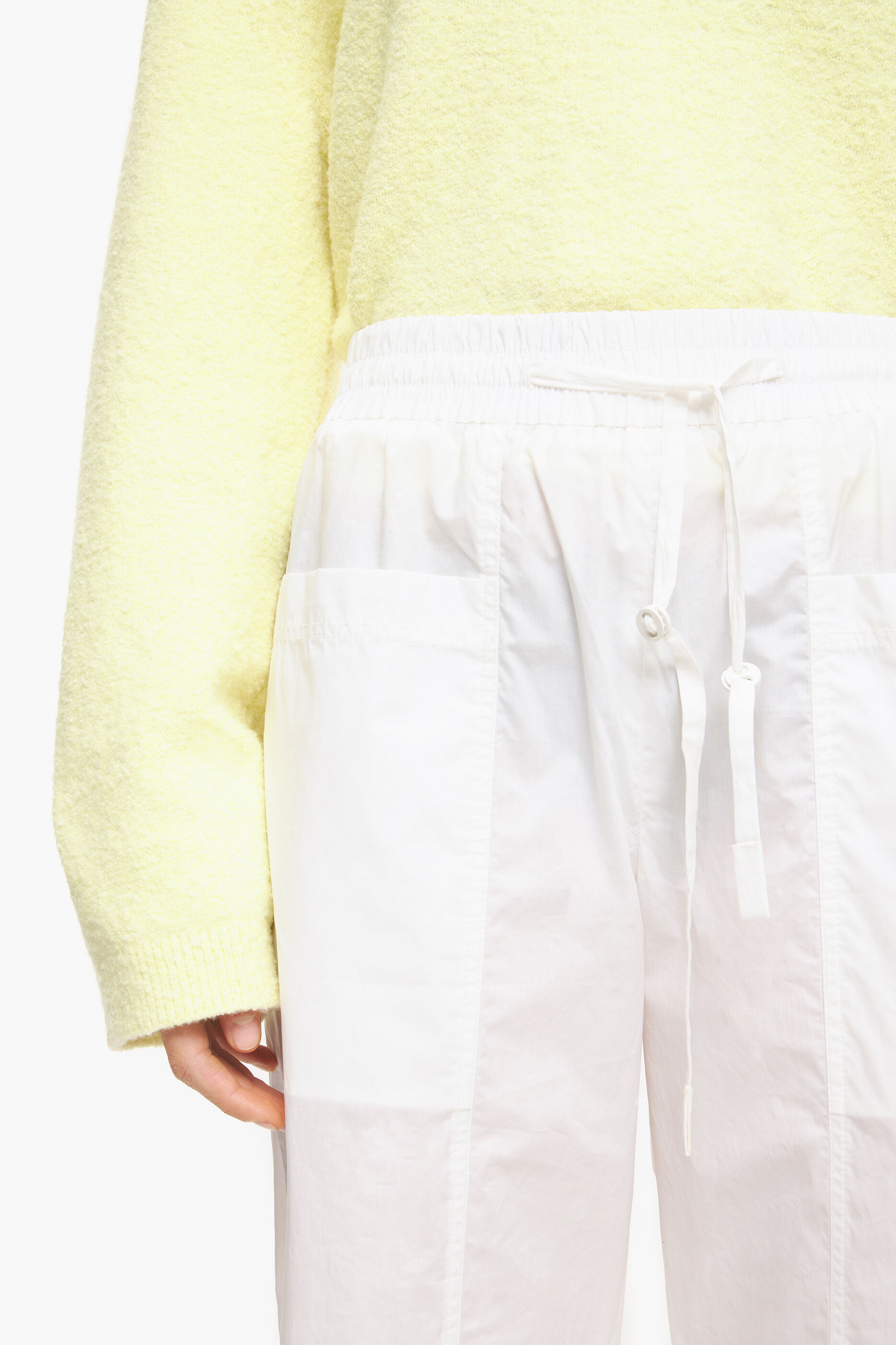 Calça jogger branca de popeline