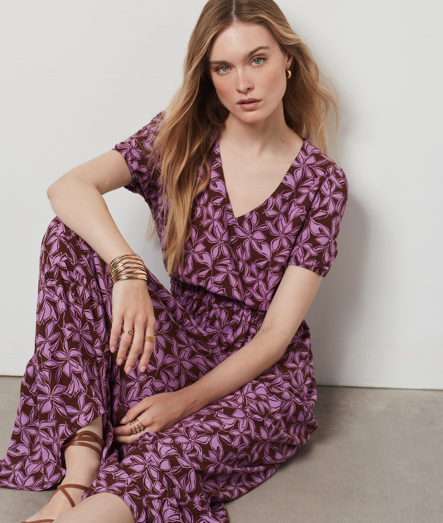 Robe longue imprimée