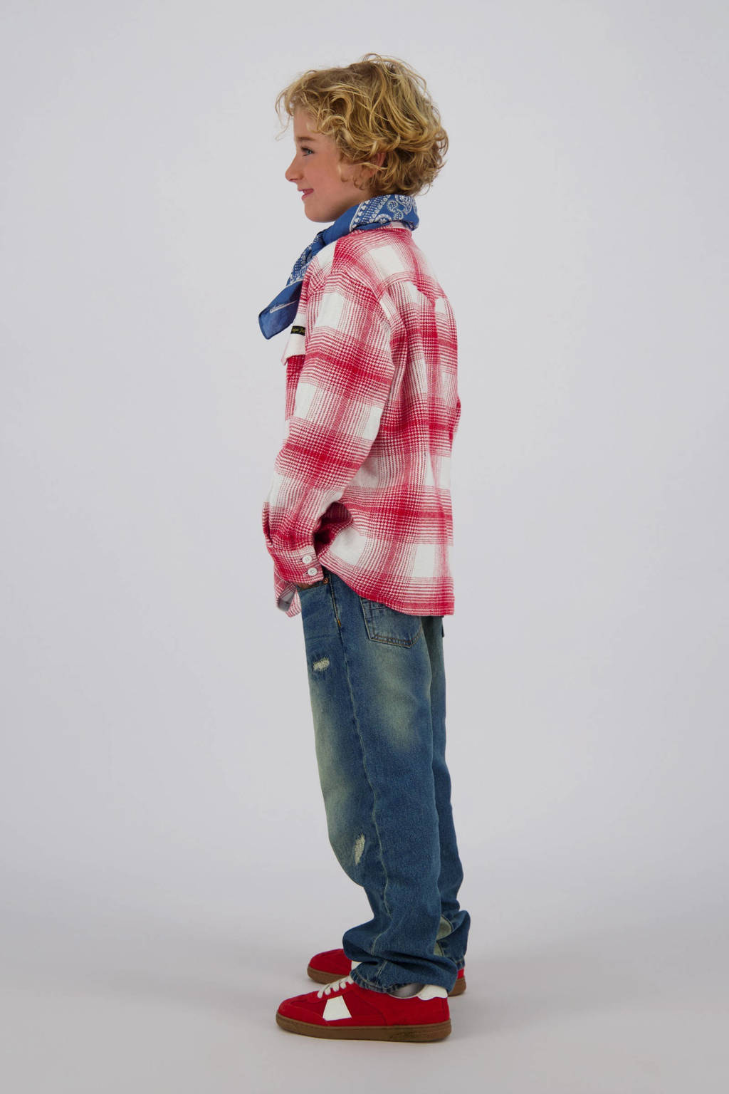 Vingino overshirt Laci rood/wit