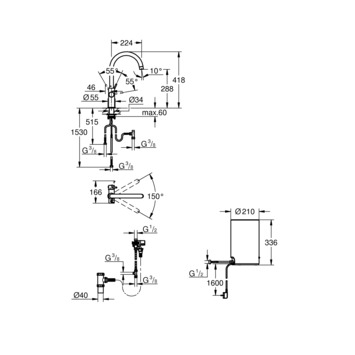 Grohe Red Compact Keukenkraan met C-uitloop en 4 liter Kokend Water Boiler Chroom