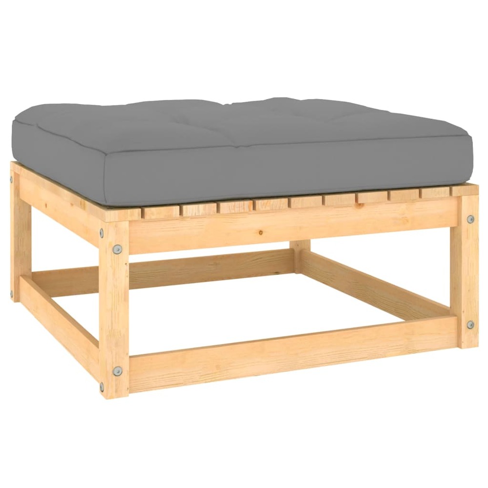 Salon de jardin meuble d'extérieur ensemble de mobilier 10 pièces avec coussins bois de pin massif