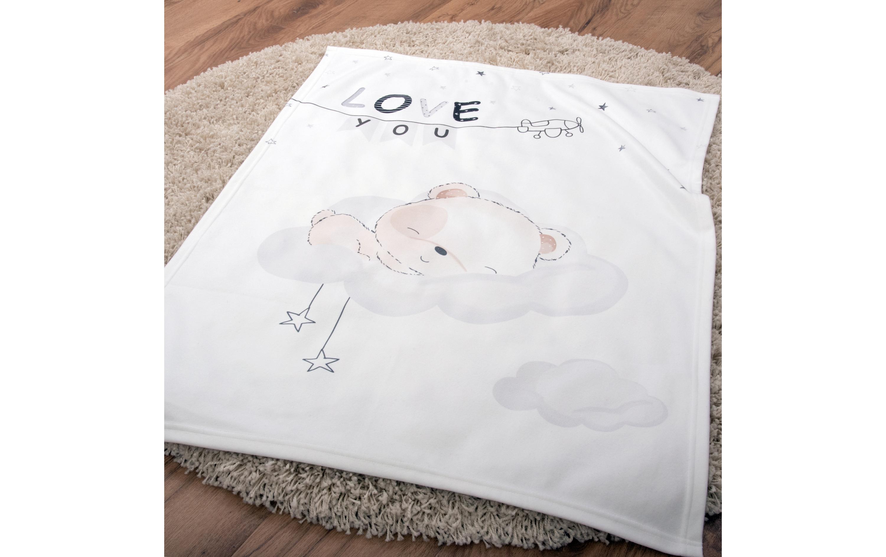 Kuscheldecke Sleeping Little Bear 75 x 100 cmMicrofaser-Flauschdecke für Babys